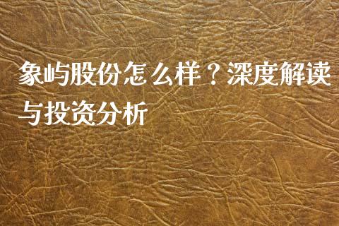 象屿股份怎么样？深度解读与投资分析_https://cj002.lansai.wang_保险问答_第1张