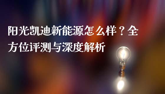 阳光凯迪新能源怎么样？全方位评测与深度解析_https://cj002.lansai.wang_财经百问_第1张