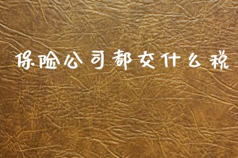 保险公司都交什么税_https://cj002.lansai.wang_会计问答_第1张