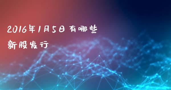 2016年1月5日有哪些新股发行_https://cj002.lansai.wang_财经百问_第1张