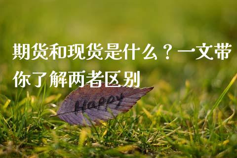 期货和现货是什么？一文带你了解两者区别_https://cj002.lansai.wang_财经问答_第1张