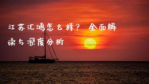 江苏汇鸿怎么样？ 全面解读与深度分析_https://cj002.lansai.wang_会计问答_第1张
