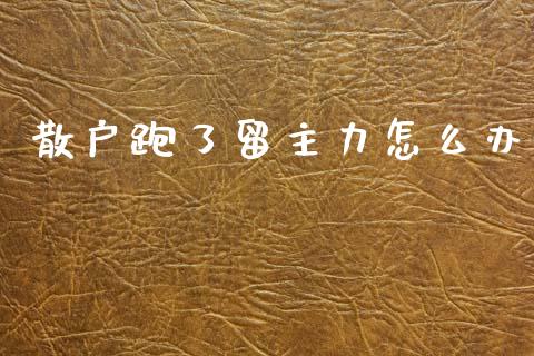 散户跑了留主力怎么办_https://cj002.lansai.wang_股市问答_第1张