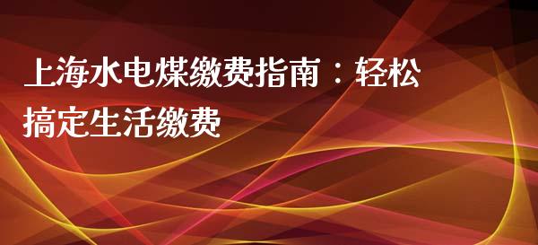 上海水电煤缴费指南：轻松搞定生活缴费_https://cj002.lansai.wang_理财问答_第1张