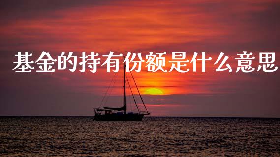 基金的持有份额是什么意思_https://cj002.lansai.wang_金融问答_第1张