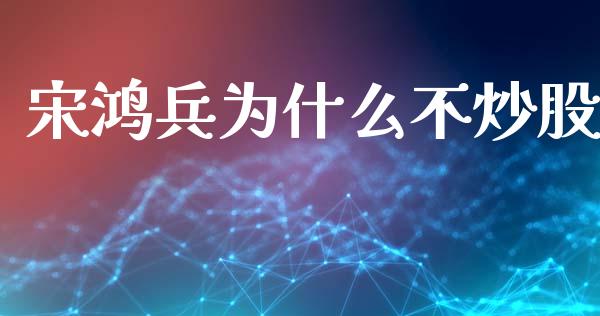 宋鸿兵为什么不炒股_https://cj002.lansai.wang_金融问答_第1张