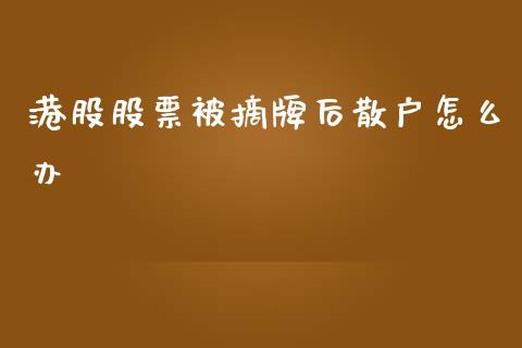 港股股票被摘牌后散户怎么办_https://cj002.lansai.wang_会计问答_第1张