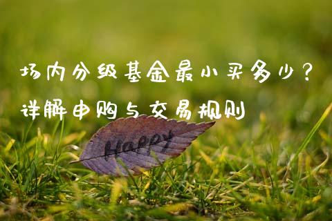 场内分级基金最小买多少？详解申购与交易规则_https://cj002.lansai.wang_财经百问_第1张