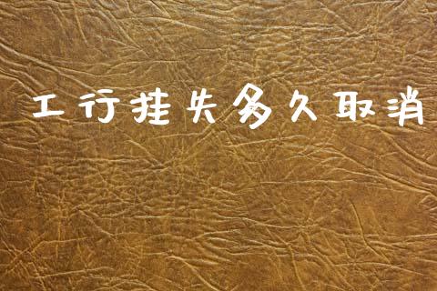 工行挂失多久取消_https://cj002.lansai.wang_股市问答_第1张