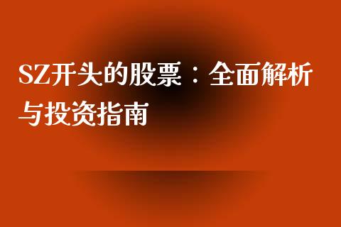 SZ开头的股票：全面解析与投资指南_https://cj002.lansai.wang_会计问答_第1张