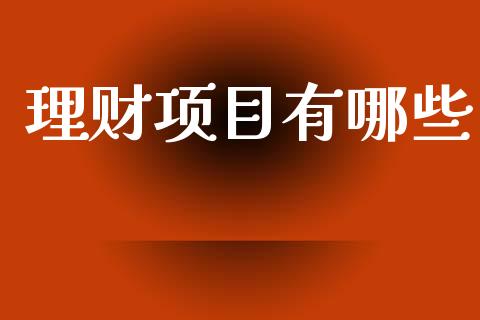 理财项目有哪些_https://cj002.lansai.wang_财经百问_第1张