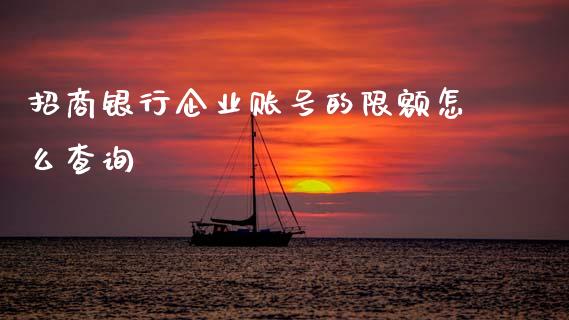 招商银行企业账号的限额怎么查询_https://cj002.lansai.wang_金融问答_第1张