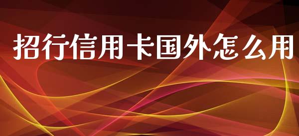 招行信用卡国外怎么用_https://cj002.lansai.wang_金融问答_第1张