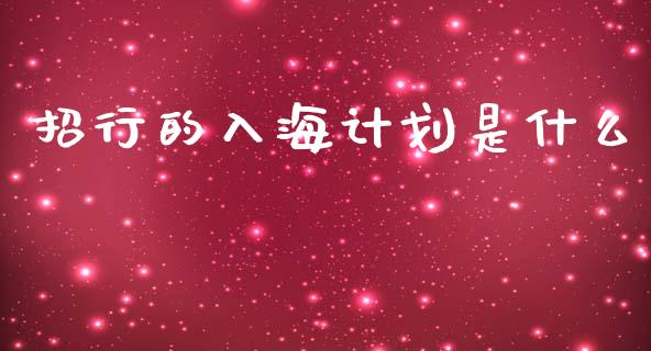 招行的入海计划是什么_https://cj002.lansai.wang_金融问答_第1张