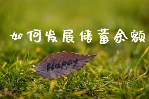 如何发展储蓄余额_https://cj002.lansai.wang_会计问答_第1张