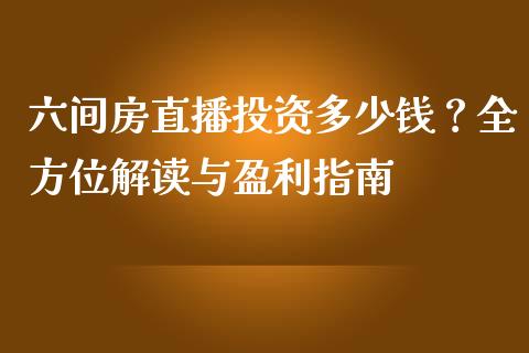 六间房直播投资多少钱？全方位解读与盈利指南_https://cj002.lansai.wang_会计问答_第1张