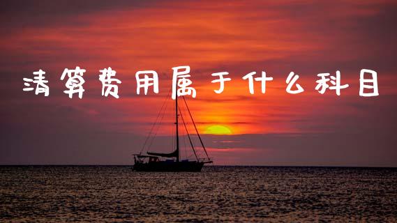 清算费用属于什么科目_https://cj002.lansai.wang_会计问答_第1张