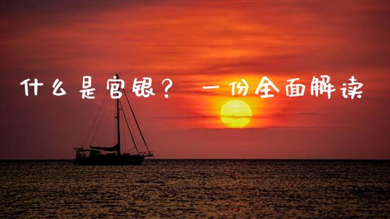 什么是官银？ 一份全面解读_https://cj002.lansai.wang_会计问答_第1张