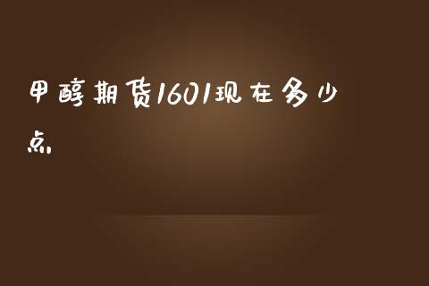 甲醇期货1601现在多少点_https://cj002.lansai.wang_金融问答_第1张