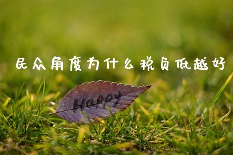 民众角度为什么税负低越好_https://cj002.lansai.wang_期货问答_第1张
