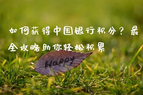如何获得中国银行积分？最全攻略助你轻松积累_https://cj002.lansai.wang_会计问答_第1张