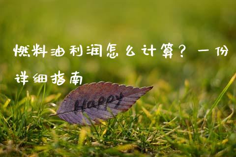 燃料油利润怎么计算？一份详细指南_https://cj002.lansai.wang_财经问答_第1张