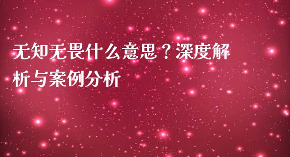 无知无畏什么意思？深度解析与案例分析_https://cj002.lansai.wang_理财问答_第1张