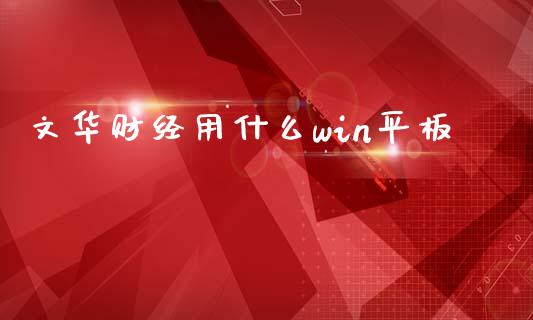 文华财经用什么win平板_https://cj002.lansai.wang_会计问答_第1张