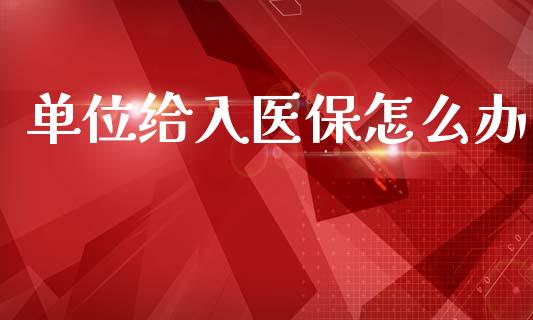 单位给入医保怎么办_https://cj002.lansai.wang_保险问答_第1张