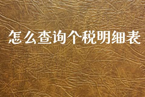 怎么查询个税明细表_https://cj002.lansai.wang_保险问答_第1张