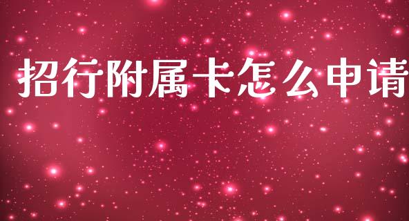 招行附属卡怎么申请_https://cj002.lansai.wang_金融问答_第1张
