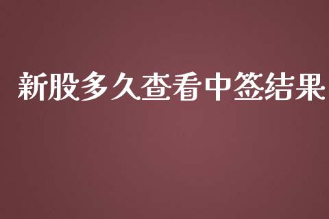 新股多久查看中签结果_https://cj002.lansai.wang_股市问答_第1张