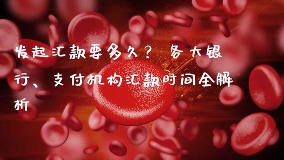 发起汇款要多久？ 各大银行、支付机构汇款时间全解析_https://cj002.lansai.wang_股市问答_第1张