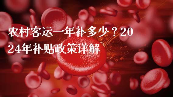 农村客运一年补多少？2024年补贴政策详解_https://cj002.lansai.wang_保险问答_第1张