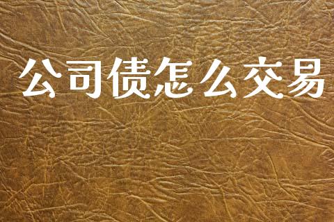 公司债怎么交易_https://cj002.lansai.wang_金融问答_第1张