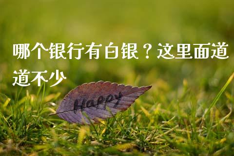 哪个银行有白银？这里面道道不少_https://cj002.lansai.wang_财经百问_第1张