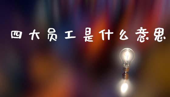 四大员工是什么意思_https://cj002.lansai.wang_会计问答_第1张