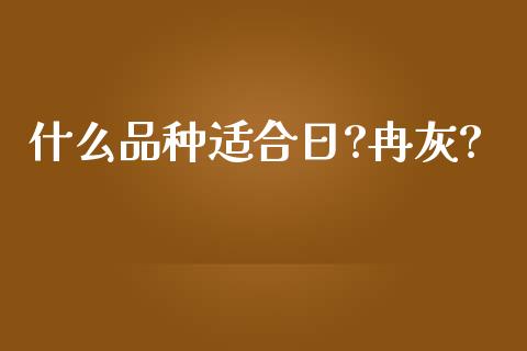 什么品种适合日?冉灰?_https://cj002.lansai.wang_保险问答_第1张