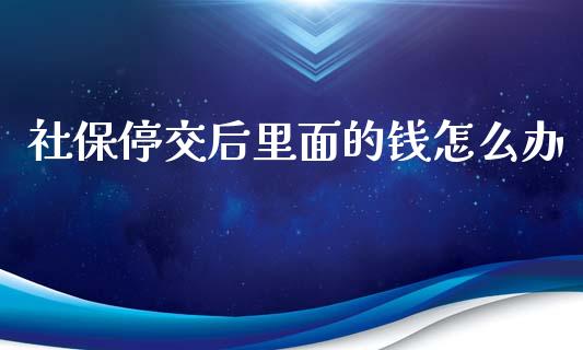 社保停交后里面的钱怎么办_https://cj002.lansai.wang_理财问答_第1张