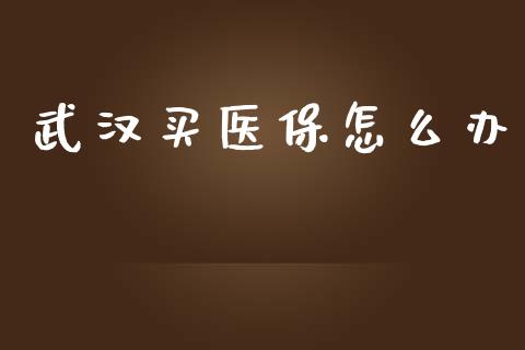 武汉买医保怎么办_https://cj002.lansai.wang_保险问答_第1张
