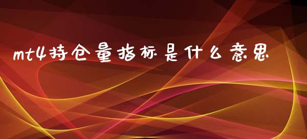 mt4持仓量指标是什么意思_https://cj002.lansai.wang_财经问答_第1张