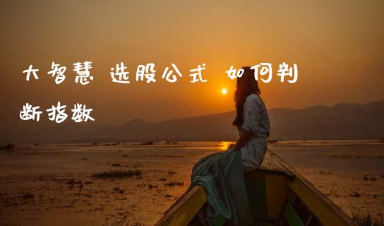 大智慧 选股公式 如何判断指数_https://cj002.lansai.wang_股市问答_第1张