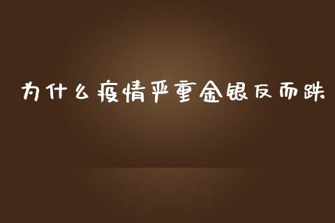 为什么疫情严重金银反而跌_https://cj002.lansai.wang_期货问答_第1张
