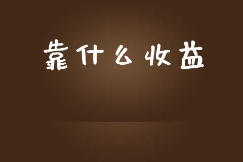 靠什么收益_https://cj002.lansai.wang_财经问答_第1张