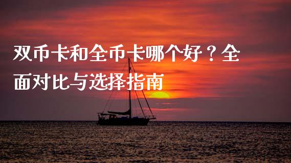 双币卡和全币卡哪个好？全面对比与选择指南_https://cj002.lansai.wang_金融问答_第1张