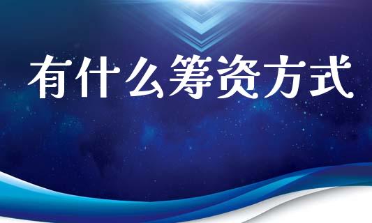 有什么筹资方式_https://cj002.lansai.wang_会计问答_第1张