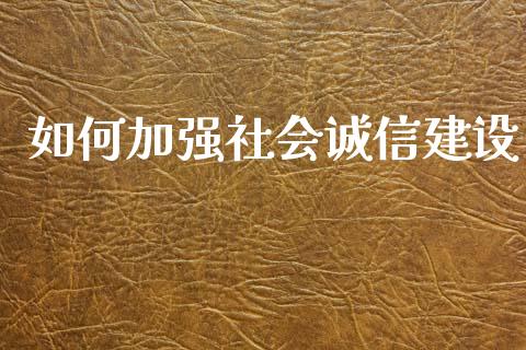 如何加强社会诚信建设_https://cj002.lansai.wang_财经百问_第1张