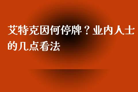 艾特克因何停牌？业内人士的几点看法_https://cj002.lansai.wang_金融问答_第1张