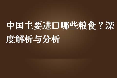 中国主要进口哪些粮食？深度解析与分析_https://cj002.lansai.wang_财经百问_第1张