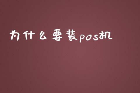 为什么要装pos机_https://cj002.lansai.wang_理财问答_第1张